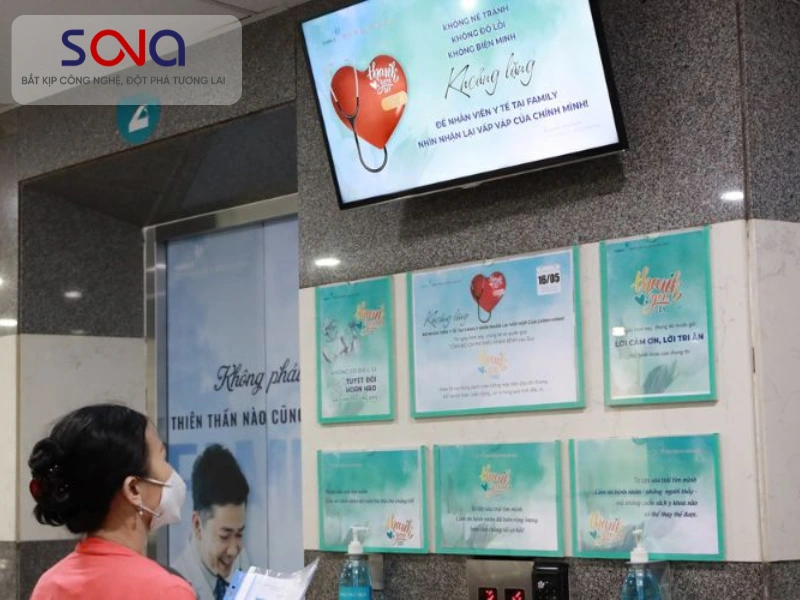 lắp đặt màn hình quảng cáo trạm y tế