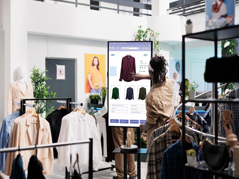 Màn hình tương tác cho shop thời trang nâng cao trải nghiệm khách hàng