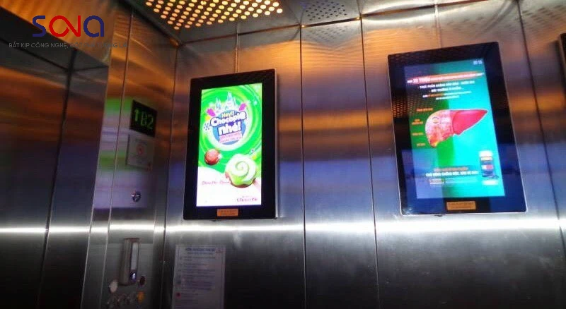tận dụng màn hình quảng cáo khu vực thang máy là giải pháp hết sức thông minh