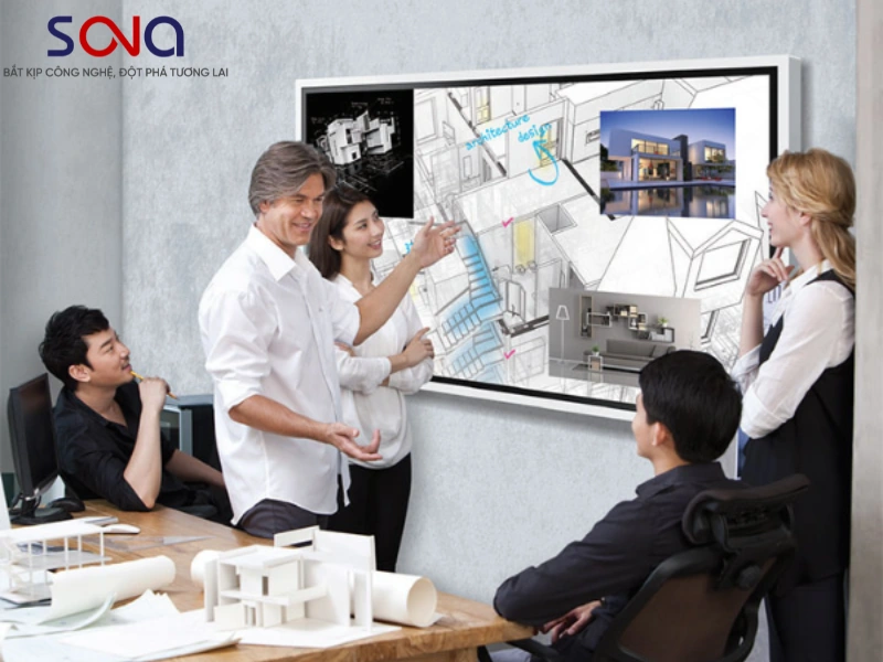 màn hình tương tác tại công ty kiến trúc