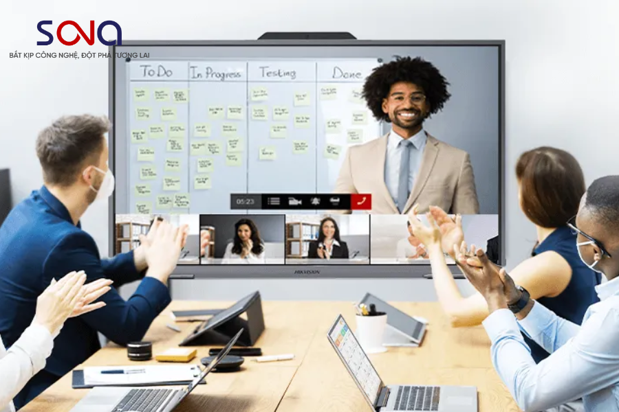 Màn hình tương tác Hikvision hệ điều hành kép, chính hãng