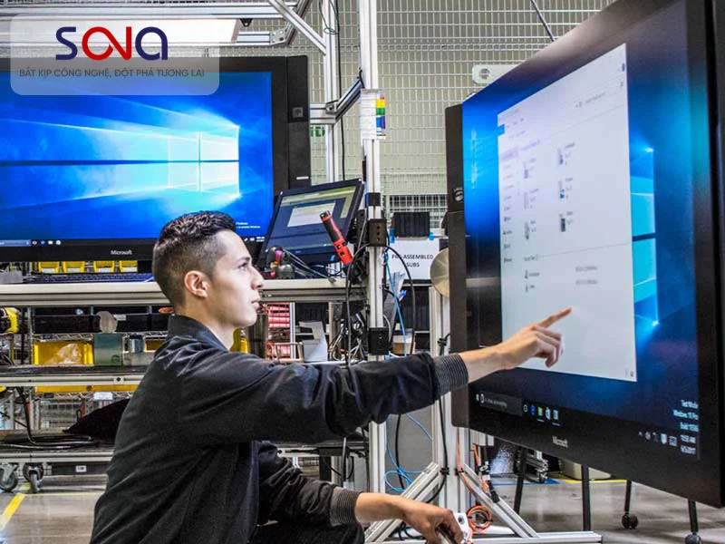 màn hình tương tác nhà máy