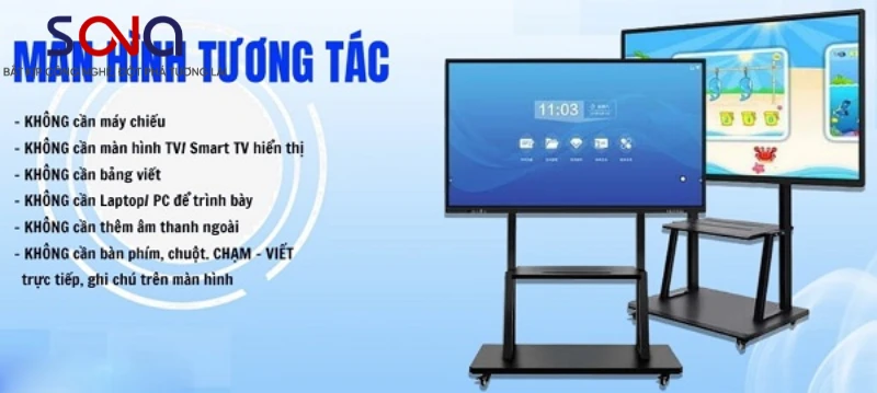 so sánh màn hình tương tác và máy chiếu