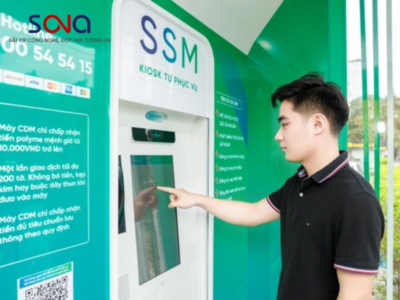 màn hình tương tác ngân hàng