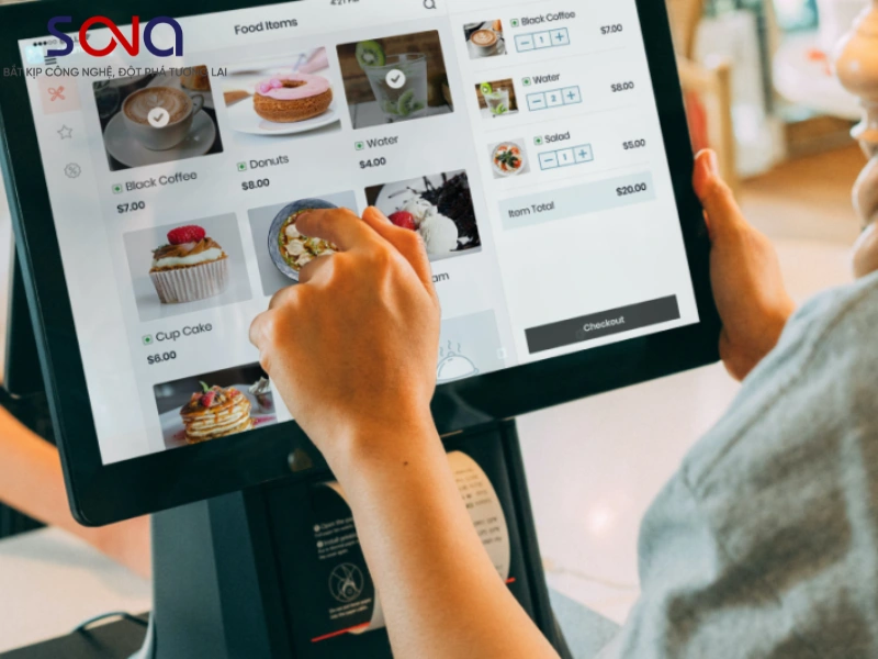 màn hình tương tác cho tiệm bánh