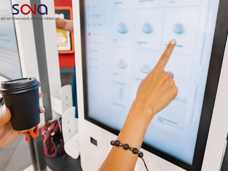lắp đặt Màn hình tương tác cửa hàng mỹ phẩm