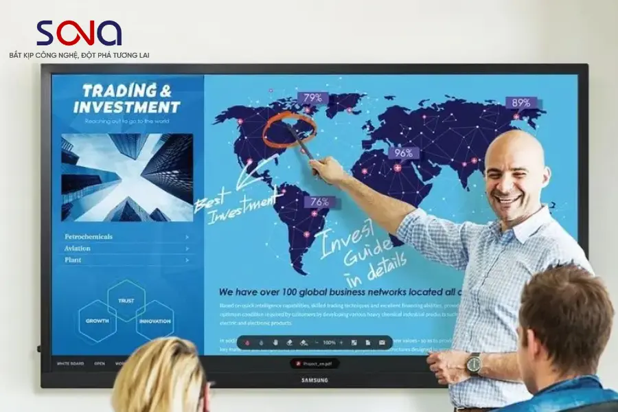 Màn hình tương tác 85 inch 4K UHD, cảm ứng hồng ngoại đa điểm