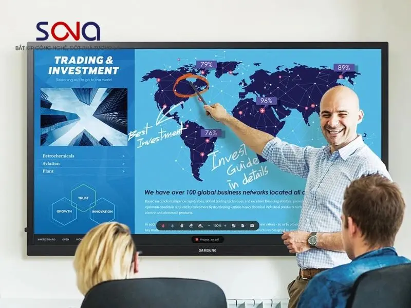 Màn hình tương tác 85 inch 4K UHD, cảm ứng hồng ngoại đa điểm