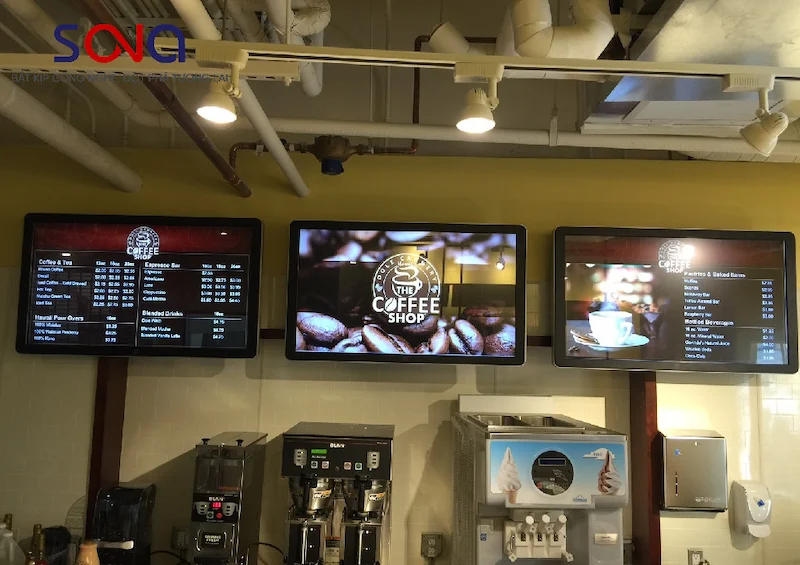 các dạng màn hình quảng cáo trong quán coffee