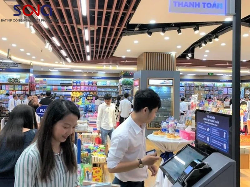 màn hình tương tác cho nhà sách