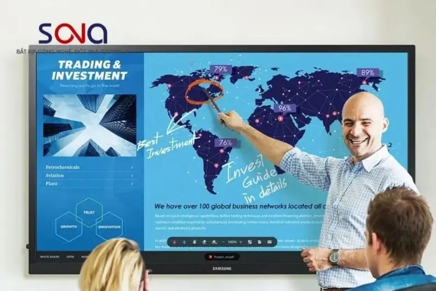 Màn hình tương tác 85 inch 4K UHD, cảm ứng hồng ngoại đa điểm