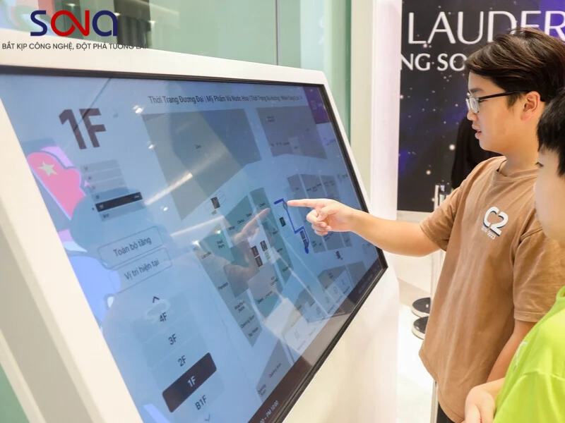 màn hình tương tác siêu thị